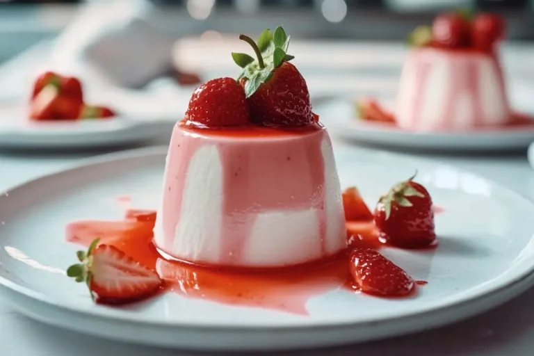 strawberry panna cotta