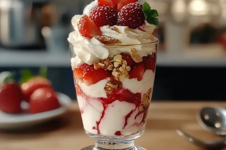 Parfait glacé express aux fraises
