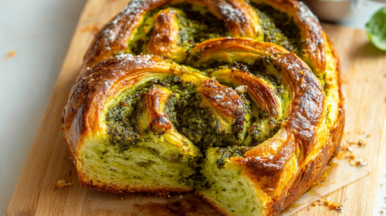 Babka salée pesto d'ail des ours