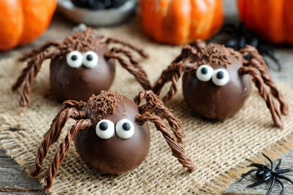 Araignées au chocolat pour Halloween