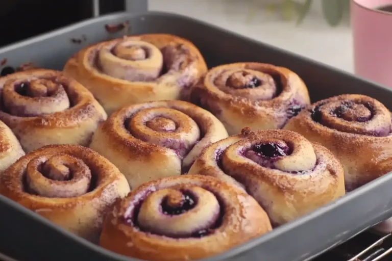 Brioche roulée aux myrtilles