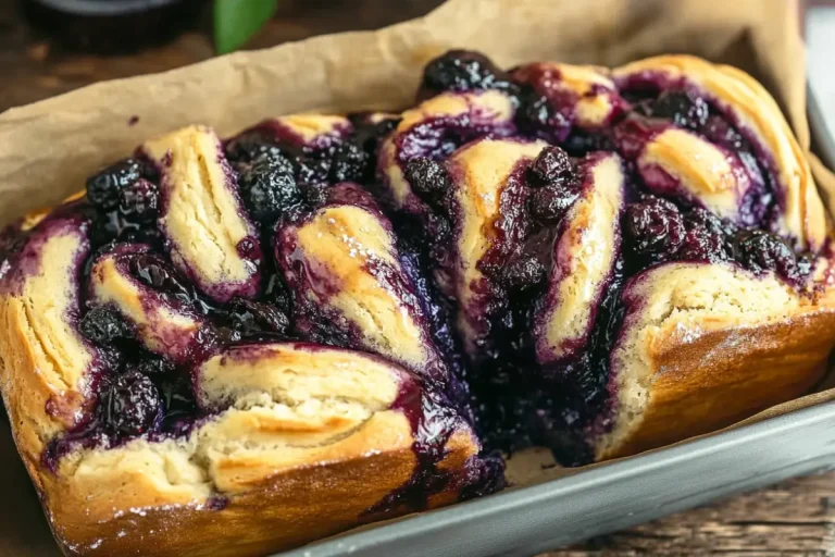 Babka with blueberry jam