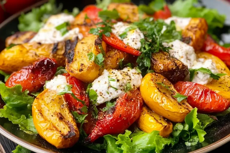 Salade de poivrons grillés à la burrata