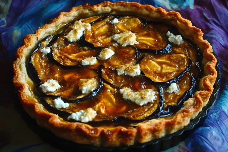 Eggplant Tart With Goat Cheese, Honey, and Nigella