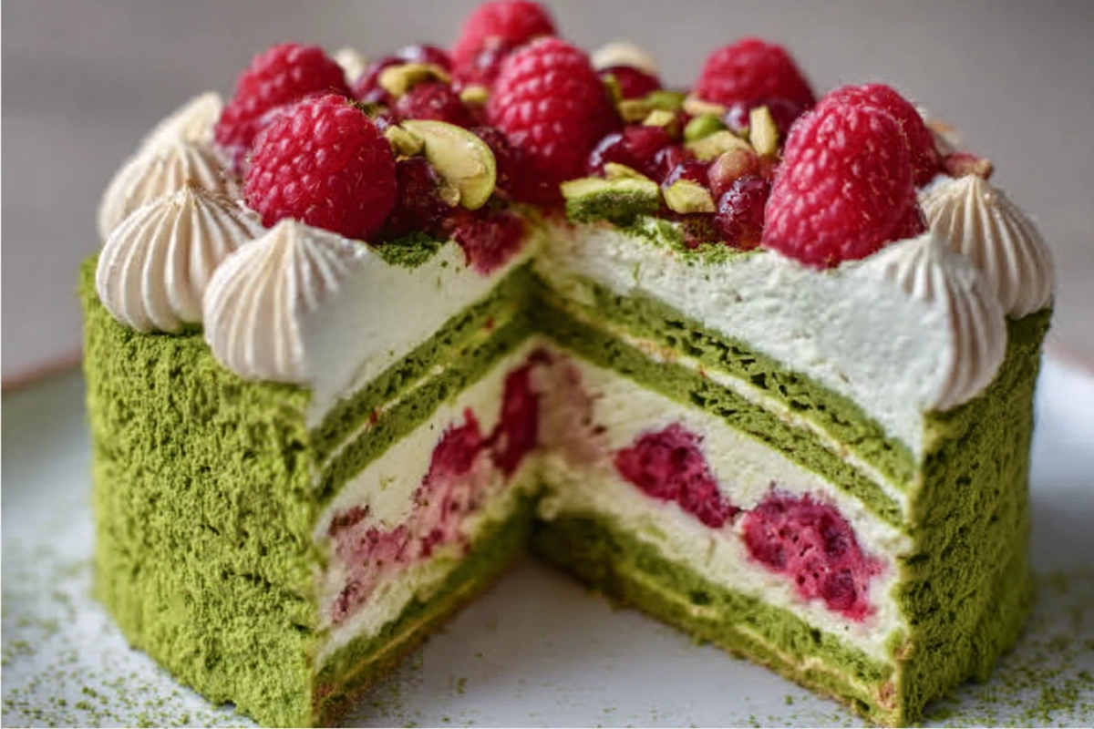 Gâteau Céleste Pistache Framboise