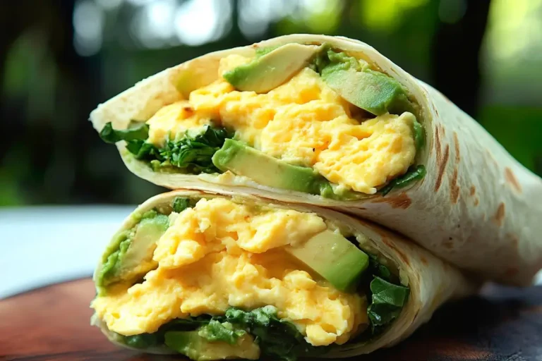 Wrap avocat et œufs brouillés
