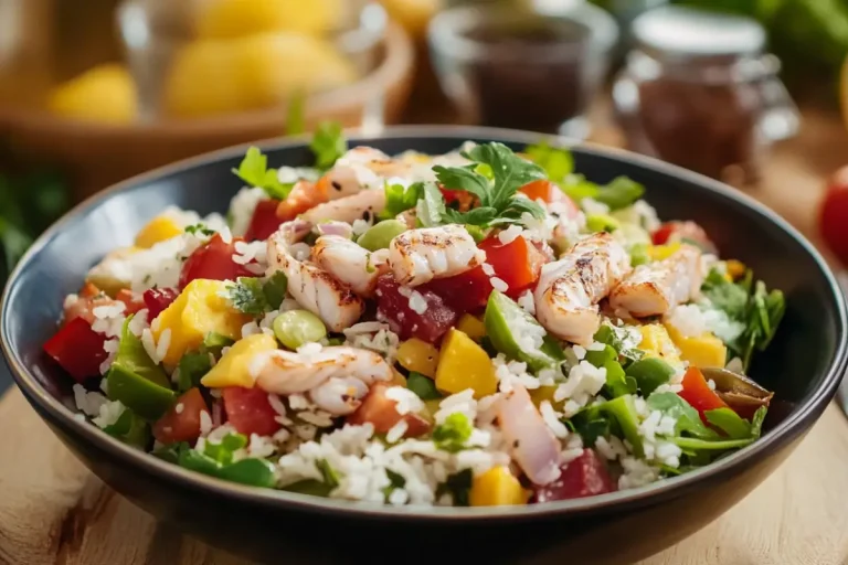 Salade de riz au thon, maïs et tomates