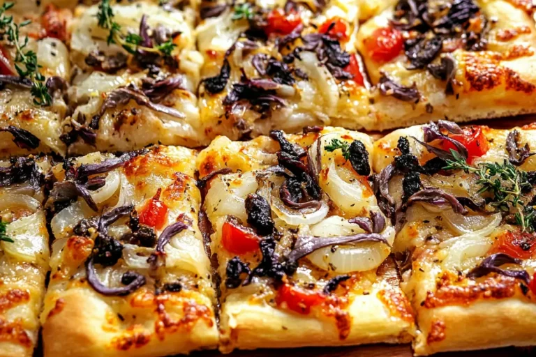 Pissaladière ou pizza aux oignons et aux anchois