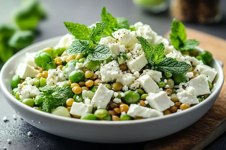Salade de lentilles, menthe et feta