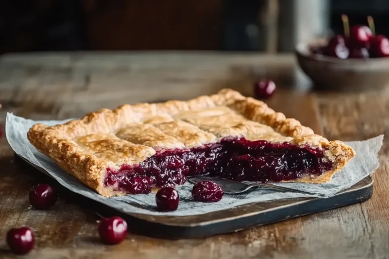 Tarte aux cerises rustique