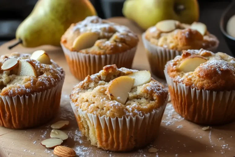 Muffins moelleux pommes, poires et amandes