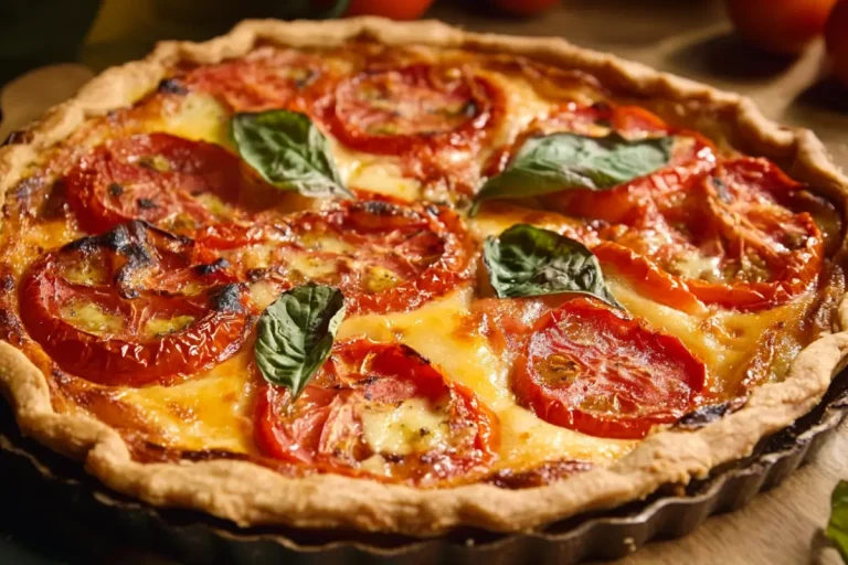 Quiche au thon, tomates et moutarde