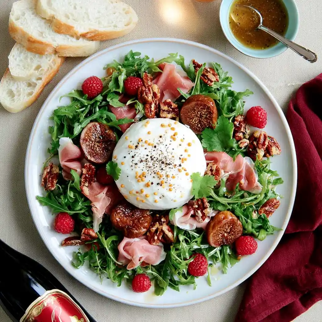Salade aux figues rôties et à la burrata