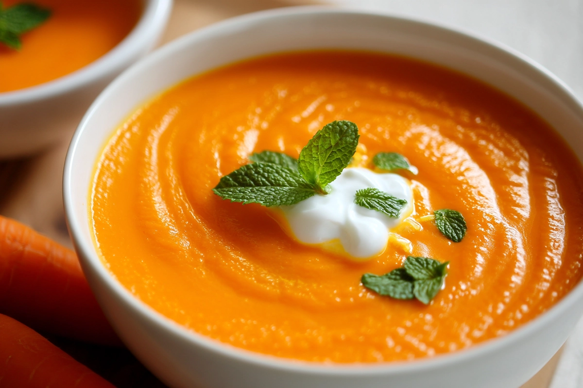 Velouté de carottes, gingembre et lait de coco