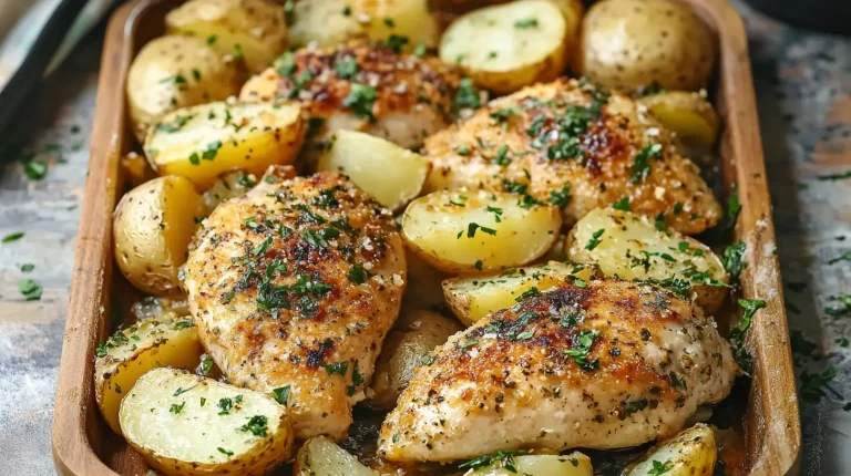 Garlic Parmesan Potatoes And Chicken