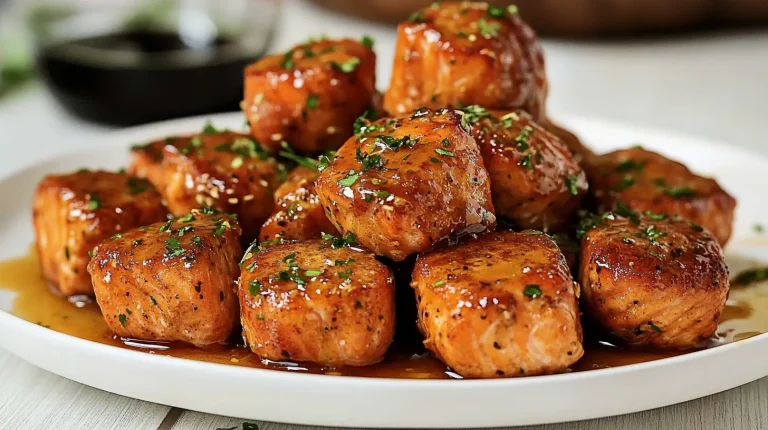 Bouchées de saumon glacées au beurre et au miel