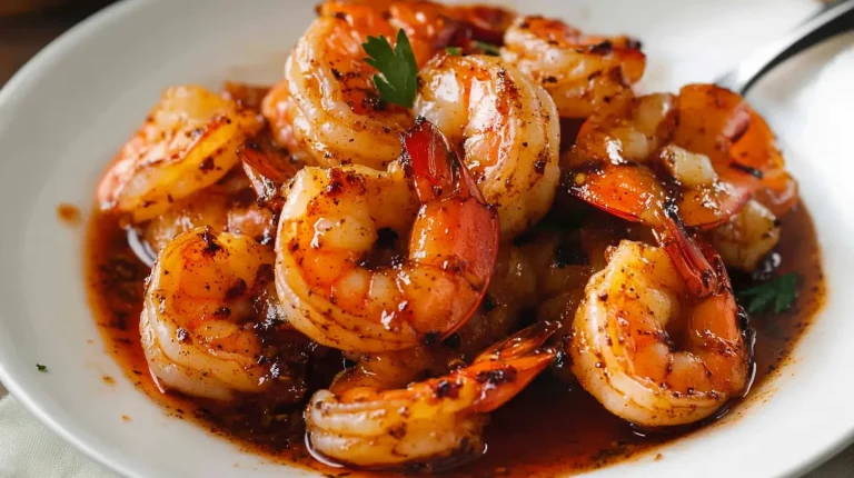 Crevettes au miel et à l'ail et au piment d'Alep