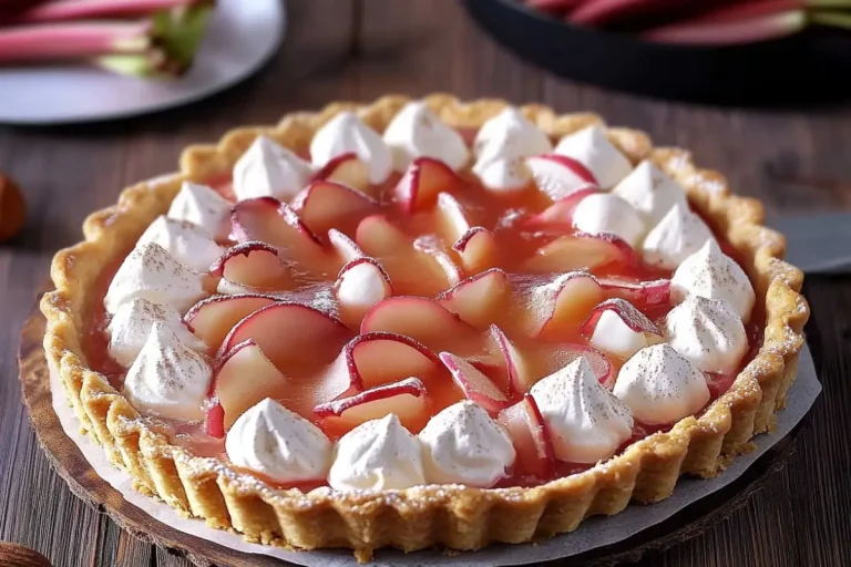 Tarte à la rhubarbe et crème d’amande