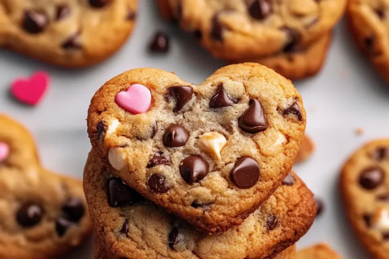 Biscuits aux pépites de chocolat en forme de cœur