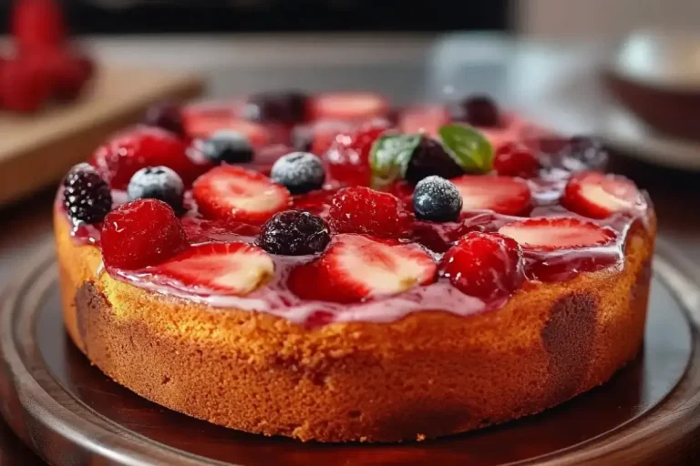 Gâteau au yaourt et fruits rouges