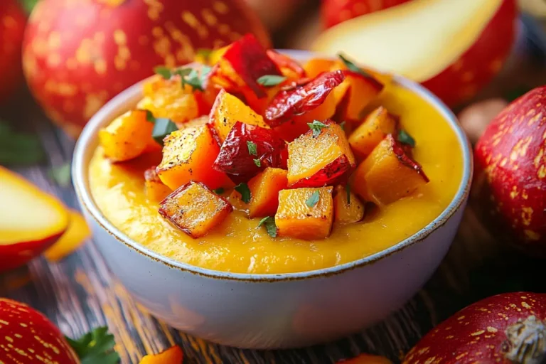 Velouté de courge butternut et crème de coco