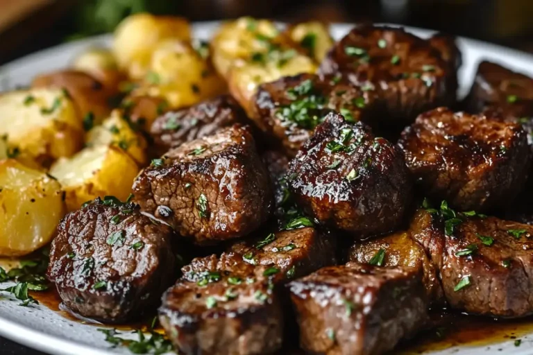 Bouchées de steak et pommes de terre