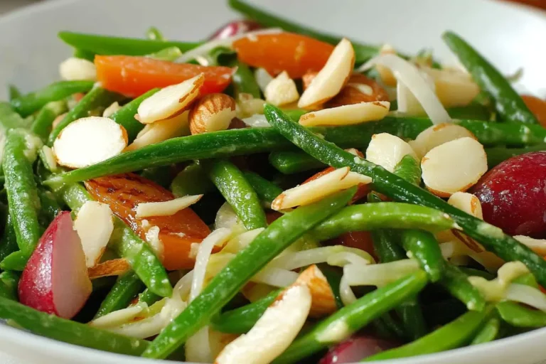 salade de haricots verts et amandes grillées
