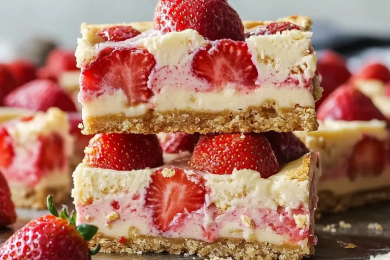 Barres de cheesecake aux fraises