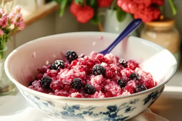 porridge rapide aux fruits rouges surgelés