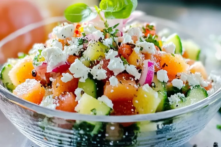 Salade fraîcheur melon, concombre et feta