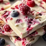Écorce de yaourt glacé aux fruits et chocolat