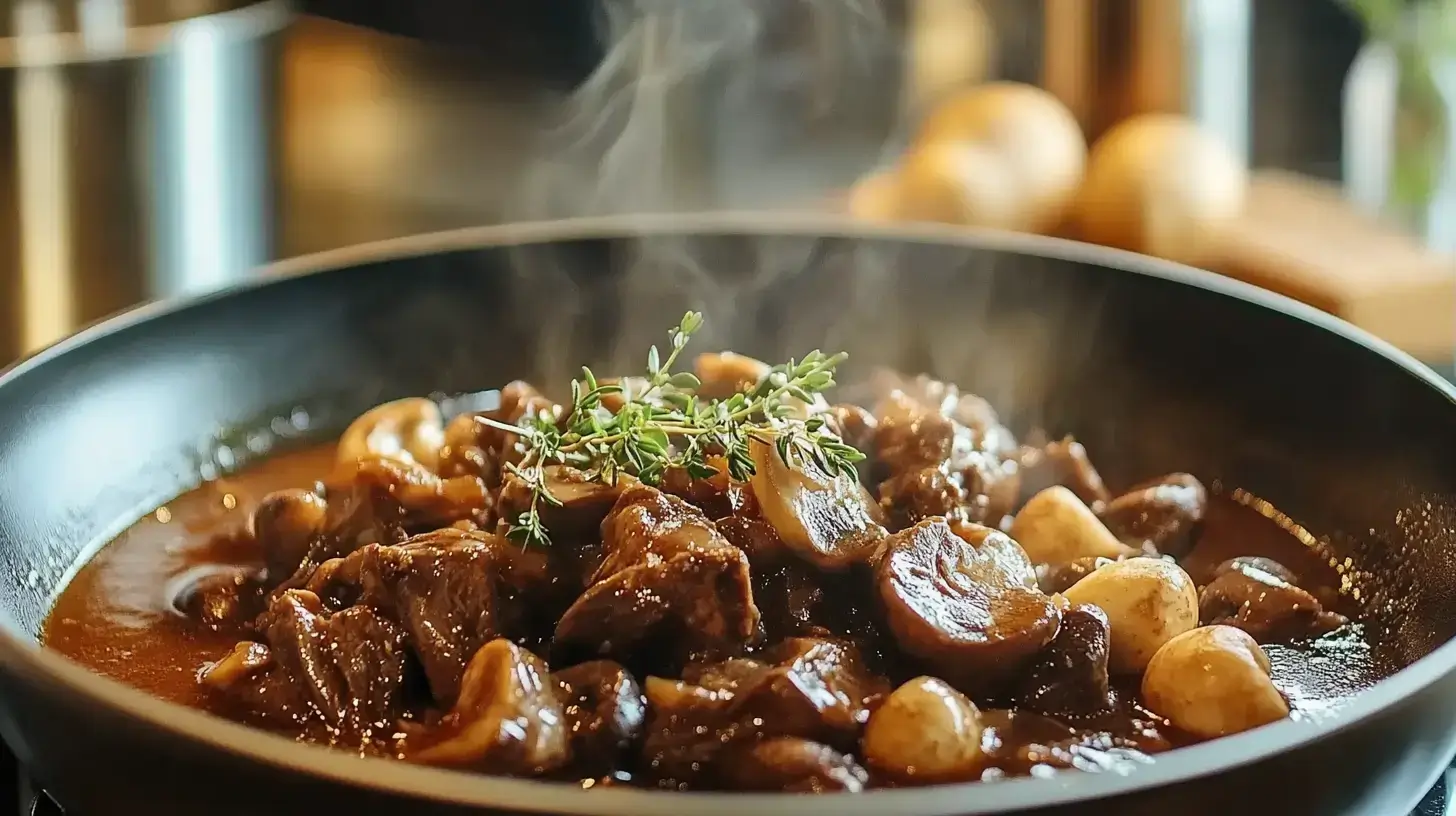 Ragoût de bœuf aux champignons salés