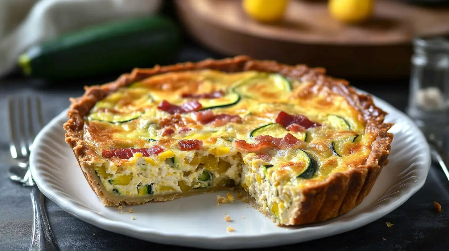Quiche sans pâte à la courgette et aux lardons