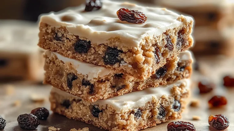 Barres de biscuits à l'avoine et aux raisins secs