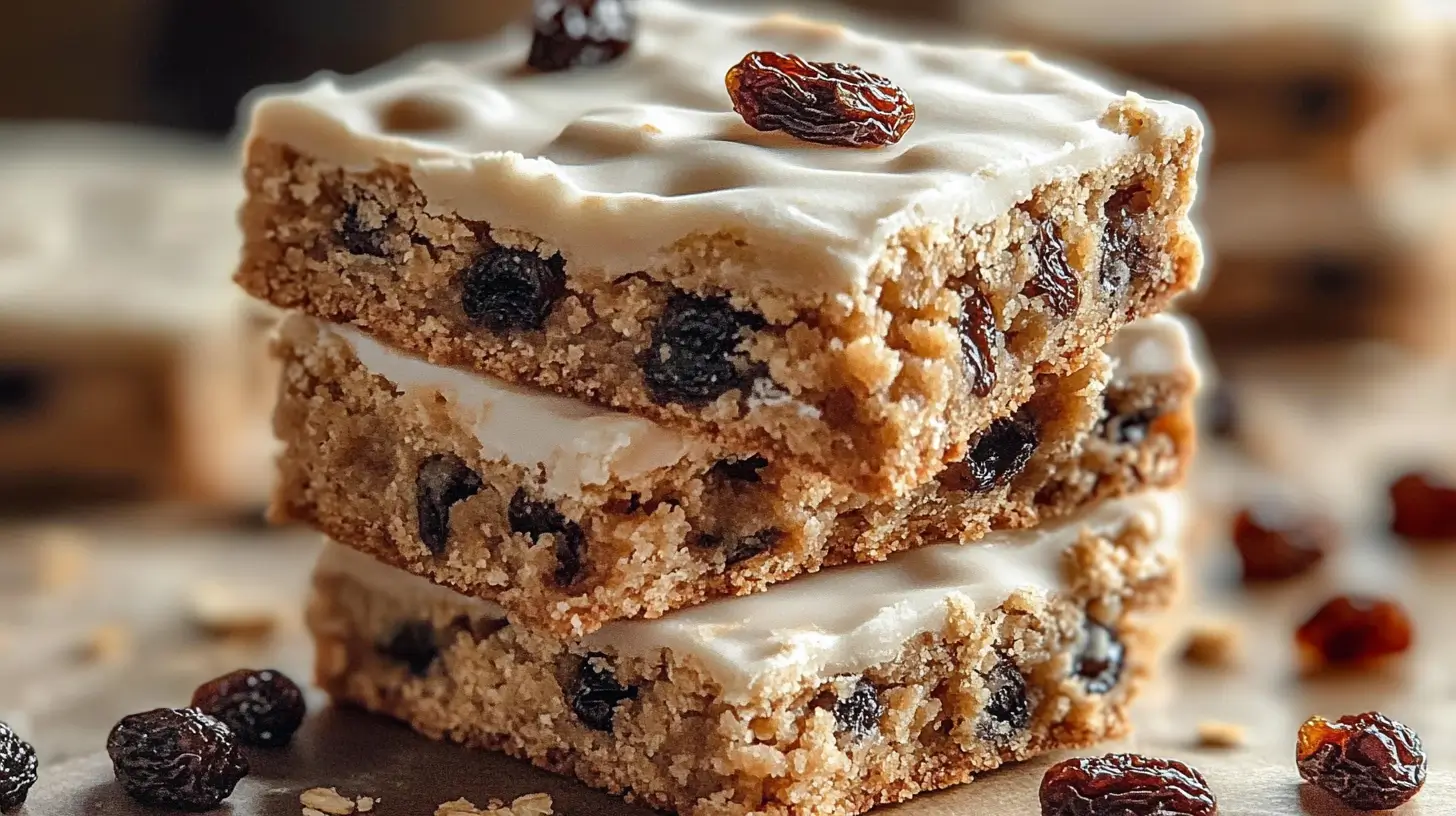 Barres de biscuits à l'avoine et aux raisins secs