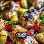 Poulet Hawaïen sur Plaque : Une Explosion de Saveurs Exotiques 🍍🔥