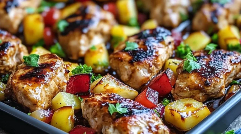 Poulet Hawaïen sur Plaque : Une Explosion de Saveurs Exotiques 🍍🔥