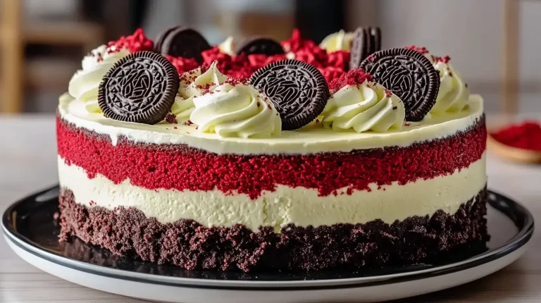 Gâteau au Fromage Oreo au Velours Rouge