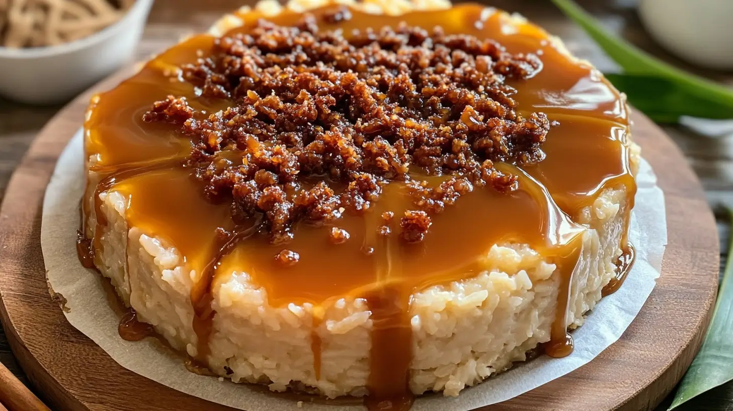 Gâteau de riz au caramel et vanille