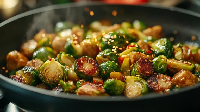 1️⃣ Cuisson maîtrisée des choux de Bruxelles : Pour éviter qu'ils ne deviennent amers, blanchissez-les 5 minutes dans de l’eau bouillante avant de les faire revenir à la poêle. 2️⃣ Personnalisation du plat : Vous pouvez remplacer les lardons par du tofu fumé ou des champignons pour une version végétarienne tout aussi savoureuse. 3️⃣ Assaisonnement équilibré : Une pincée de muscade ou de cumin rehausse la saveur des légumes, tandis qu’un filet de jus de citron en fin de cuisson apporte une touche de fraîcheur. 🍋