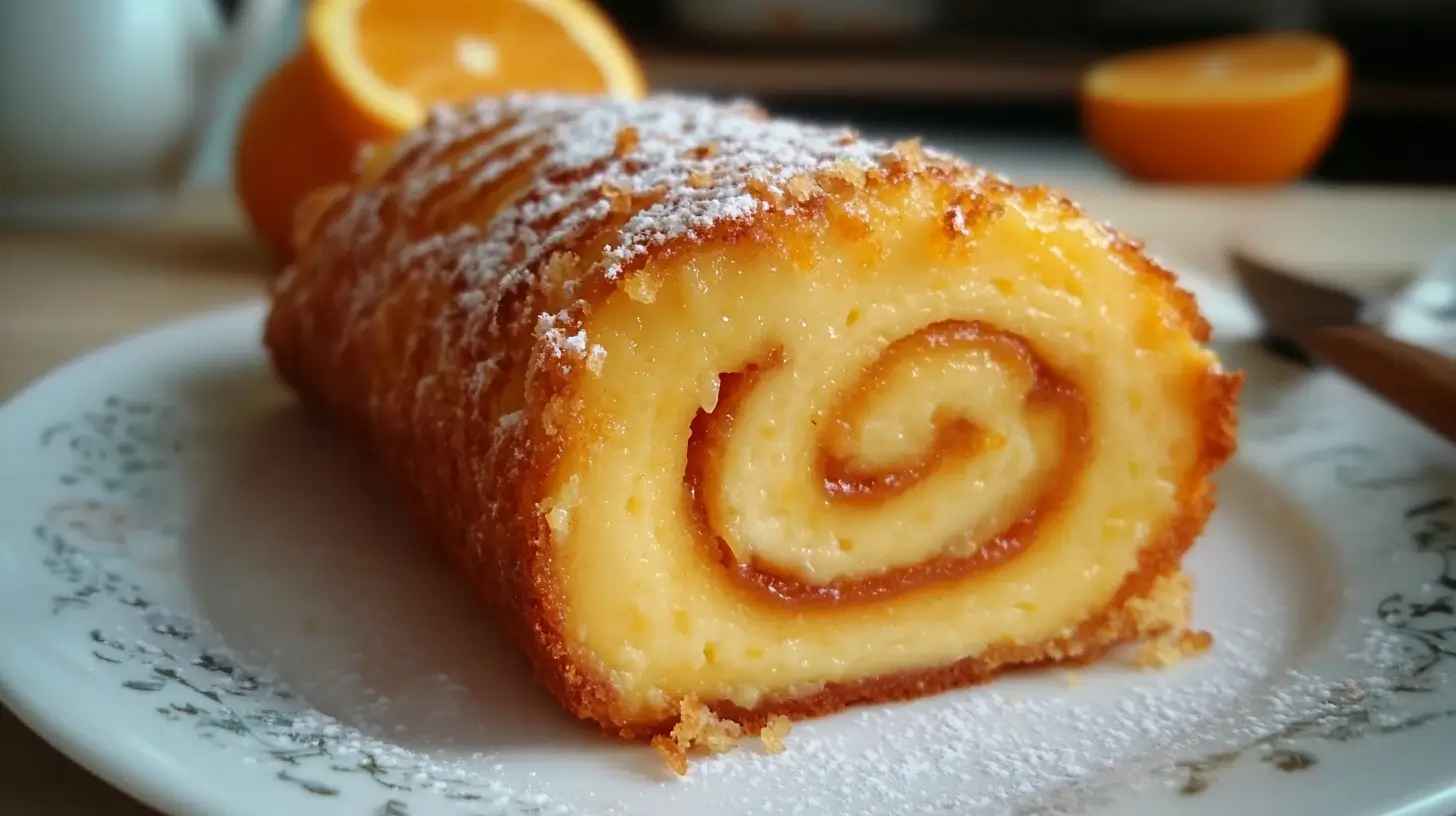 Flan Roulé à l'Orange Savoureux