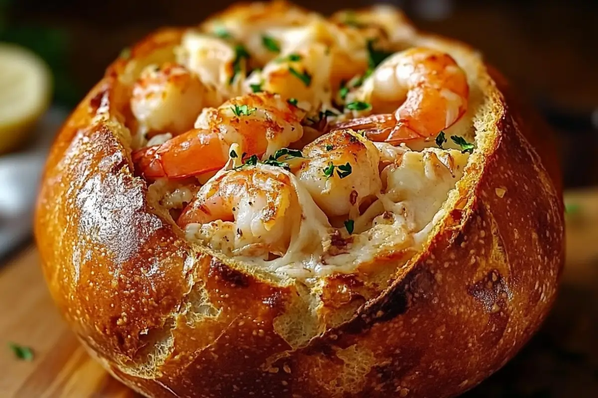 Bol de pain aux fruits de mer farcis