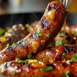 Saucisse sucrée et salée au miel et à l'ail