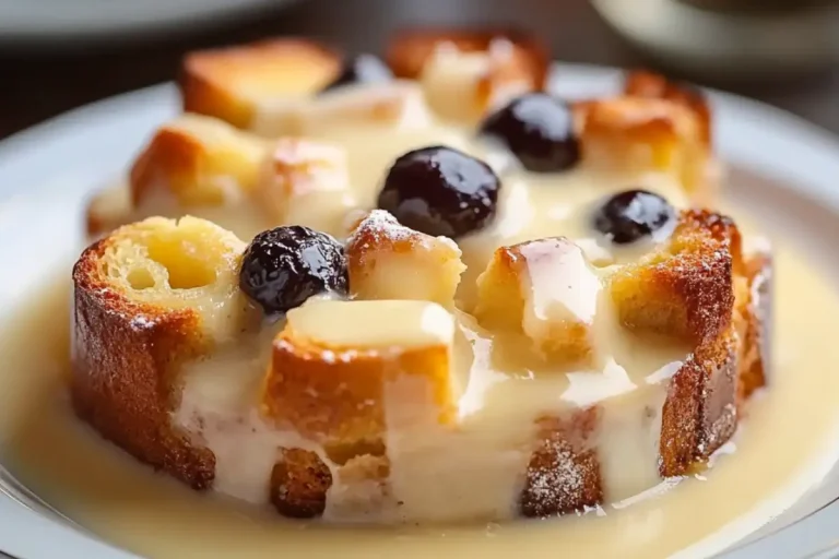 Pouding au Pain à l’Ancienne avec Sauce Vanille