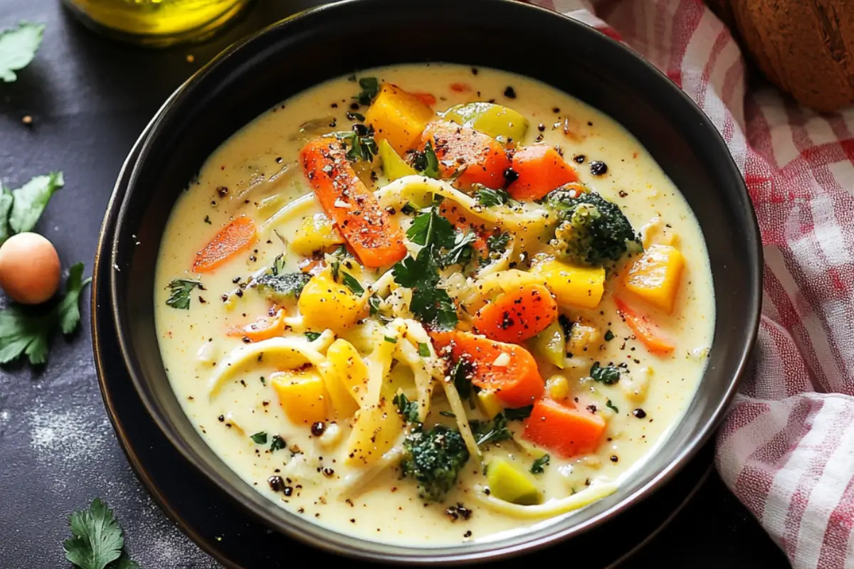 Pâtes aux légumes, lait de coco et curry 🌿🥥🍛