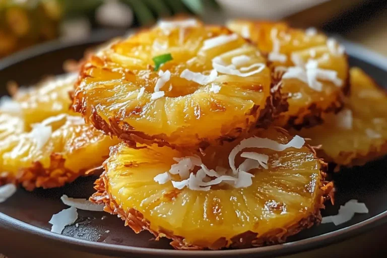 Ananas frit avec croûte de noix de coco