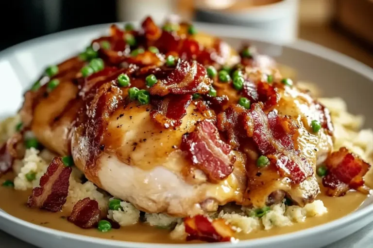 Poulet étouffé au bacon