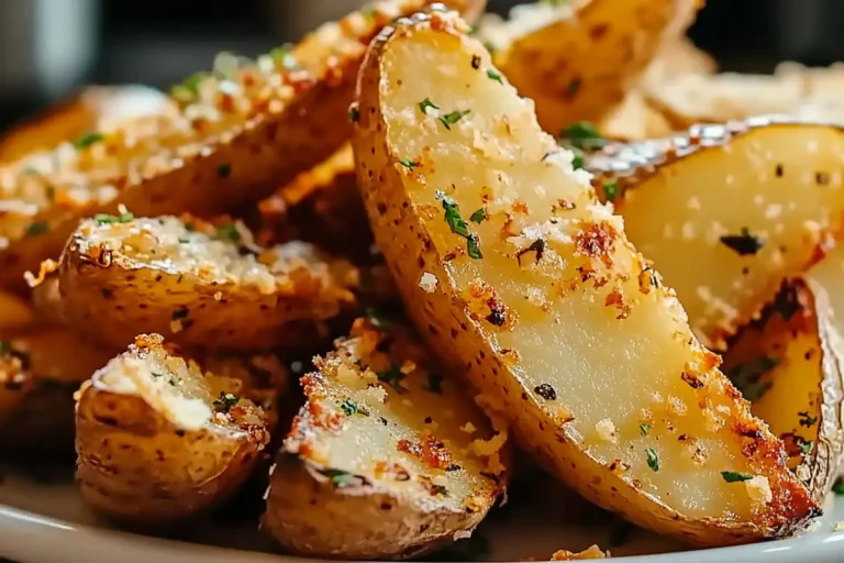 Quartiers de pommes de terre à l'ail et au parmesan au four