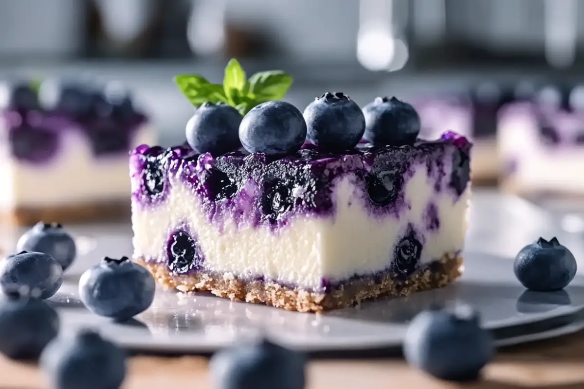 Barres au cheesecake aux bleuets