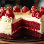 Cheesecake velours rouge à la fraise 🍓